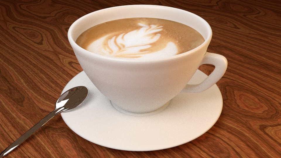 Fancy Cappuccino coffee cup, saucer, and mini teaspoon preview image 1